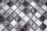 Safari Mosaikfliese Schwarz Mix Plättli