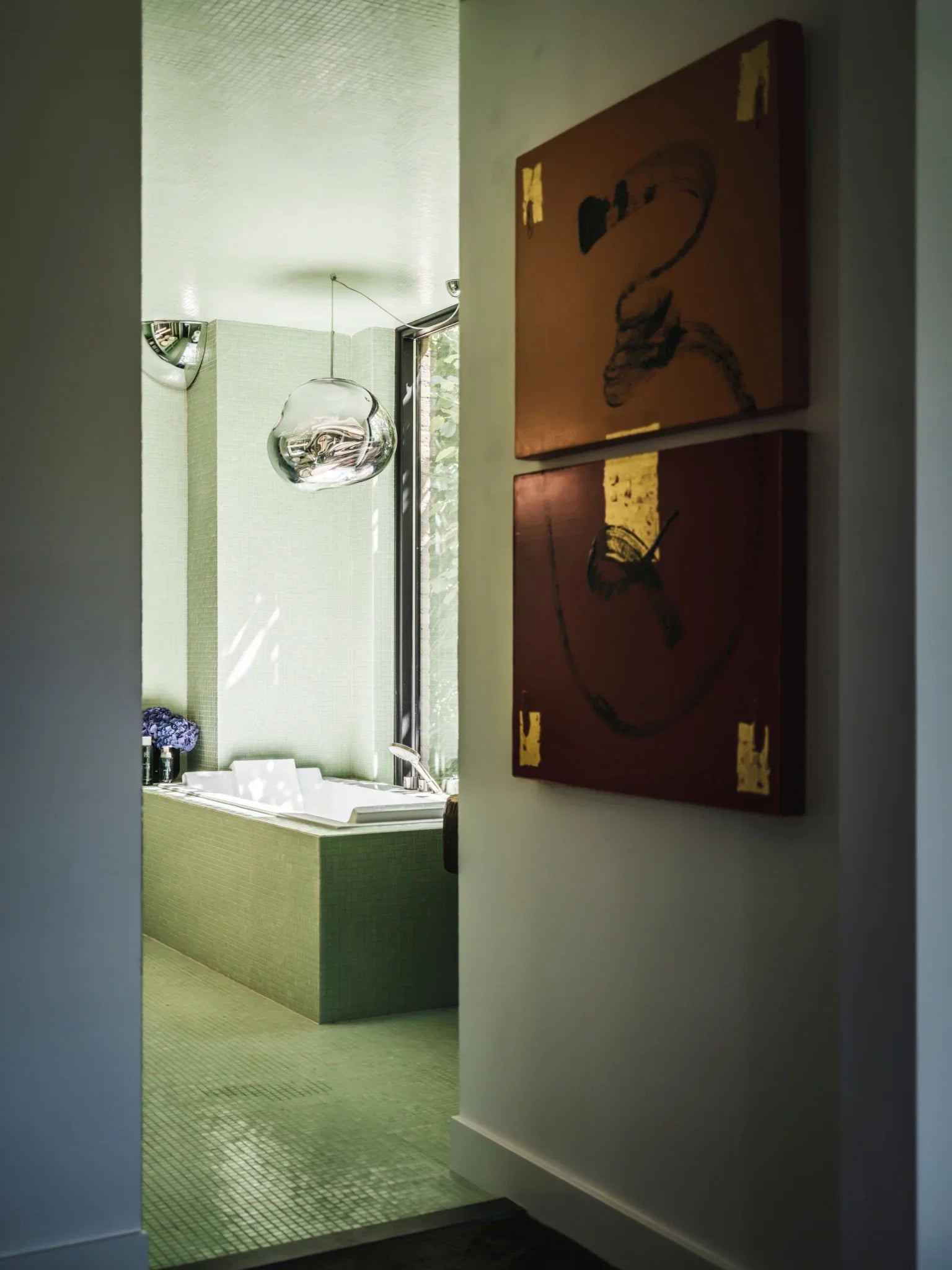 Badezimmer Grün Körnig Quadrat Glas Mosaik Fliese