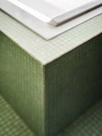 Salbei Grün Körnig Quadrat Glas Mosaik Fliese Deko Fliese