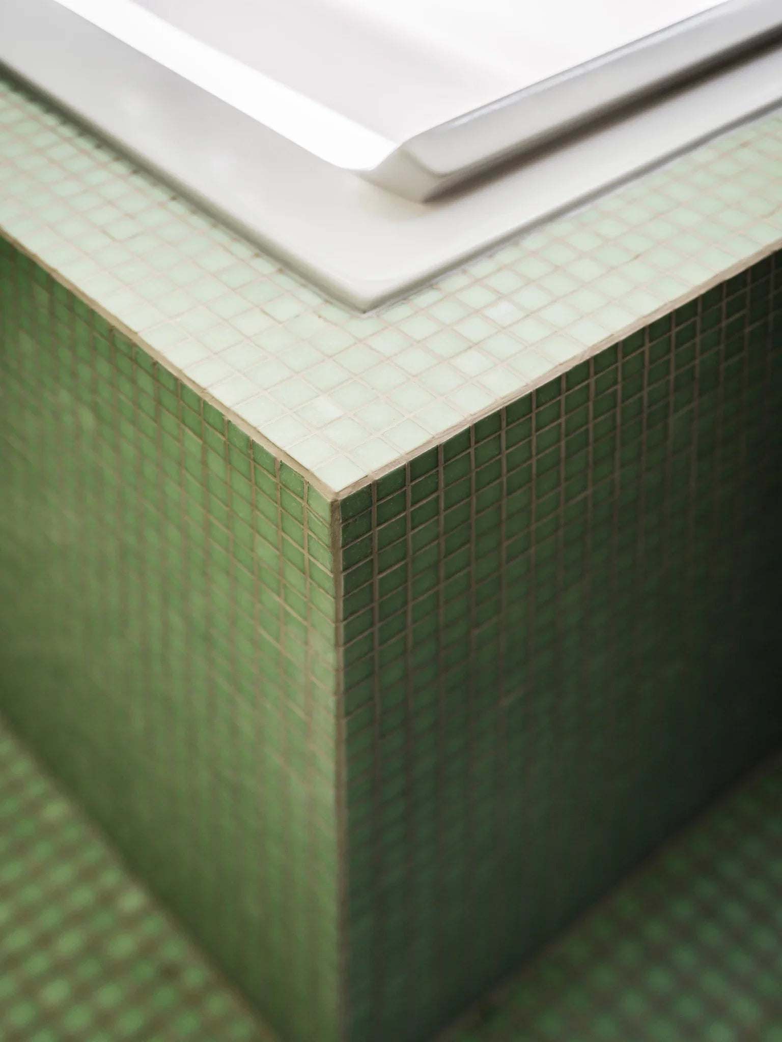 Salbei Grün Körnig Quadrat Glas Mosaik Fliese Deko Fliese