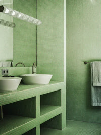 Spa und Pool Grün Körnig Quadrat Glas Mosaik Fliese