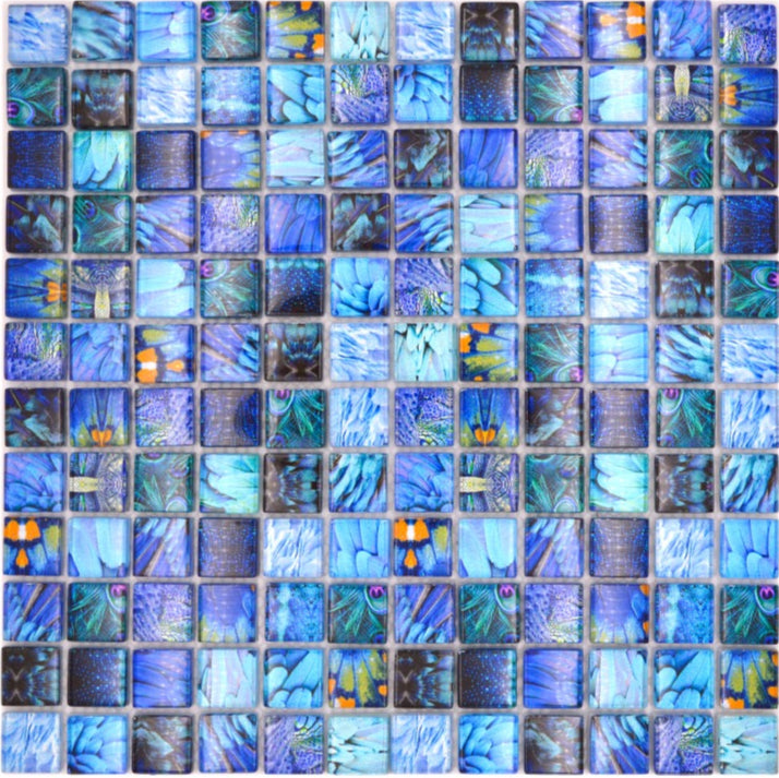 Saphir Blau Wildlife Glas Mosaikfliese