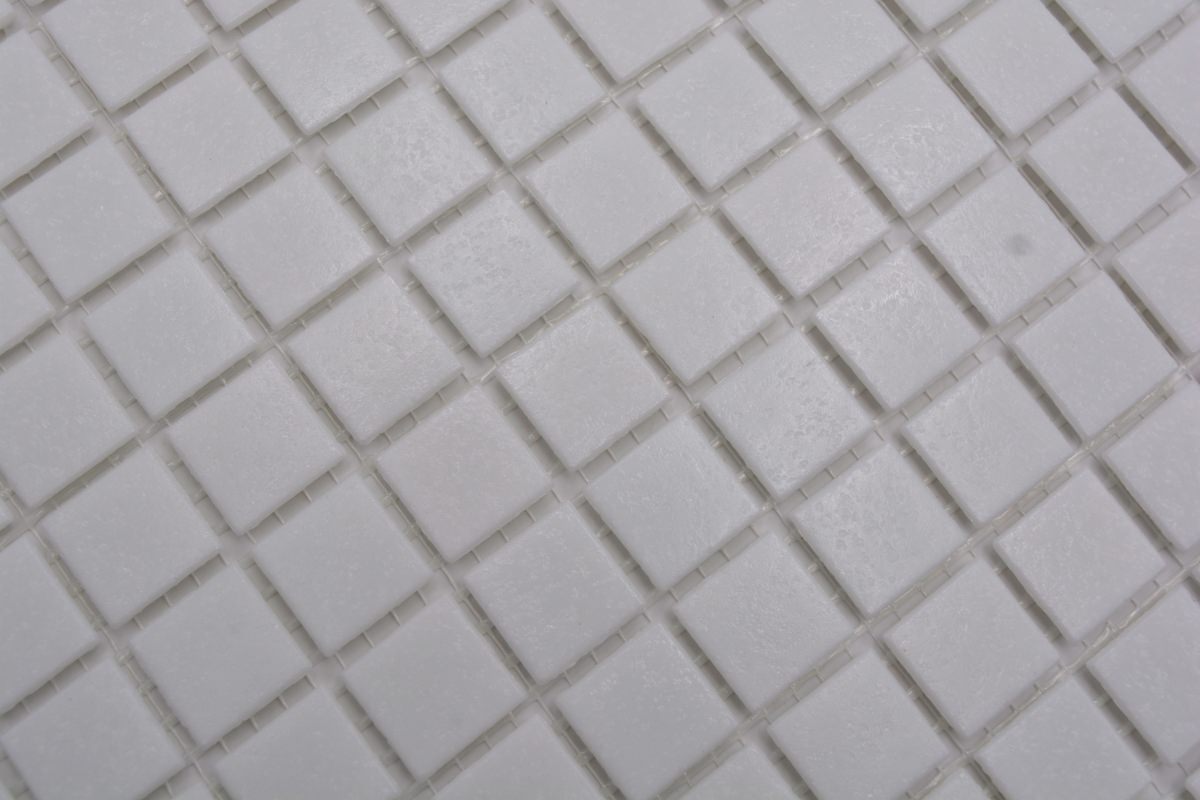 Schnee Weis Glas Mosaikfliese Quadrat