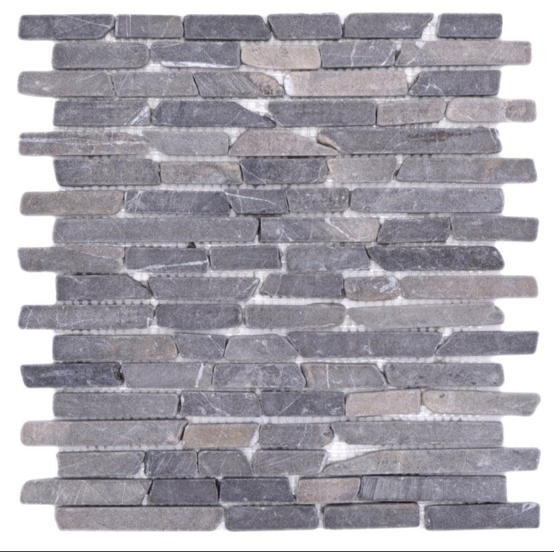 Schwarz Brick Marmor Mauerverbandoptik Mosaikfliese