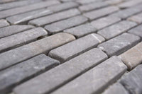 Schwarz Brick Marmor Mauerverbandoptik Mosaikfliese Bad und Küche