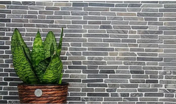 Schwarz Brick Marmor Mauerverbandoptik Mosaikfliese Schweiz Plättli