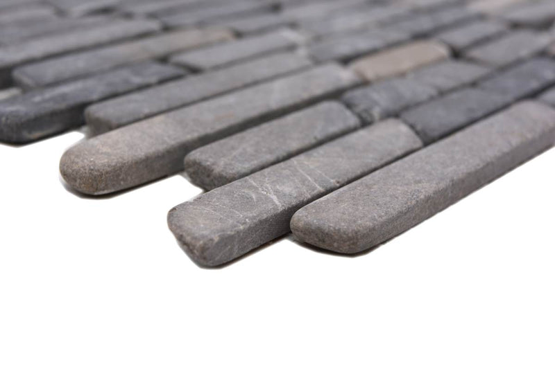 Schwarz Brick Marmor Mauerverbandoptik Mosaikfliese Schweiz Plättli