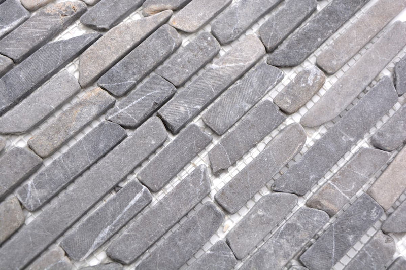 Schwarz Brick Marmor Mauerverbandoptik Mosaikfliesen