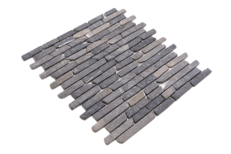 Schwarz Brick Marmor Mauerverbandoptik Mosaikfliese Wand und Boden Plättli