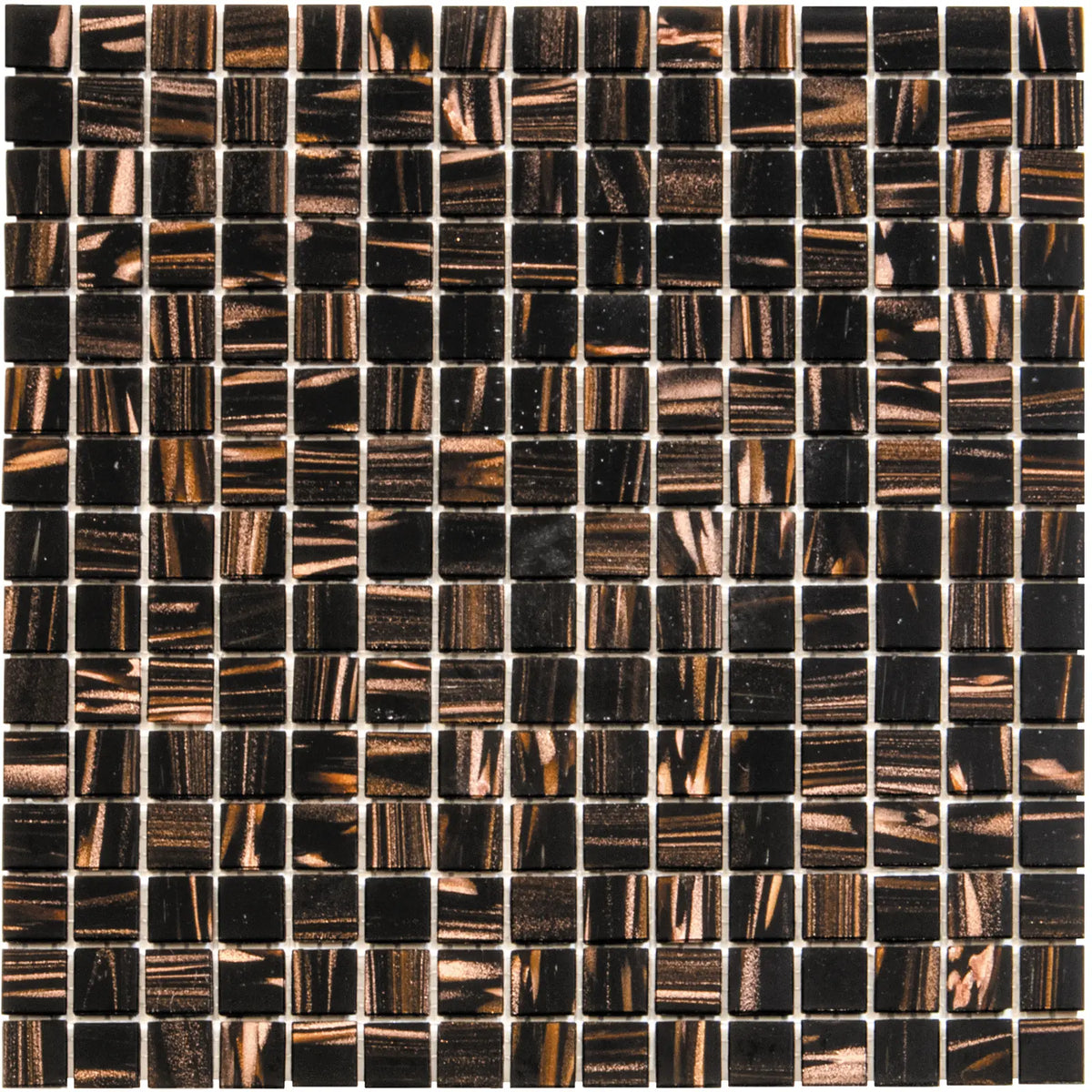 Schwarz Bronze Gold Ader Quadrat Glas Mosaik Fliese