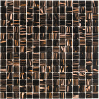 Schwarz Bronze Gold Ader Quadrat Glas Mosaik Fliese