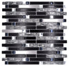 Schwarz Edelstahl Silber Mosaikfliese