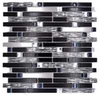Schwarz Edelstahl Silber Mosaikfliese