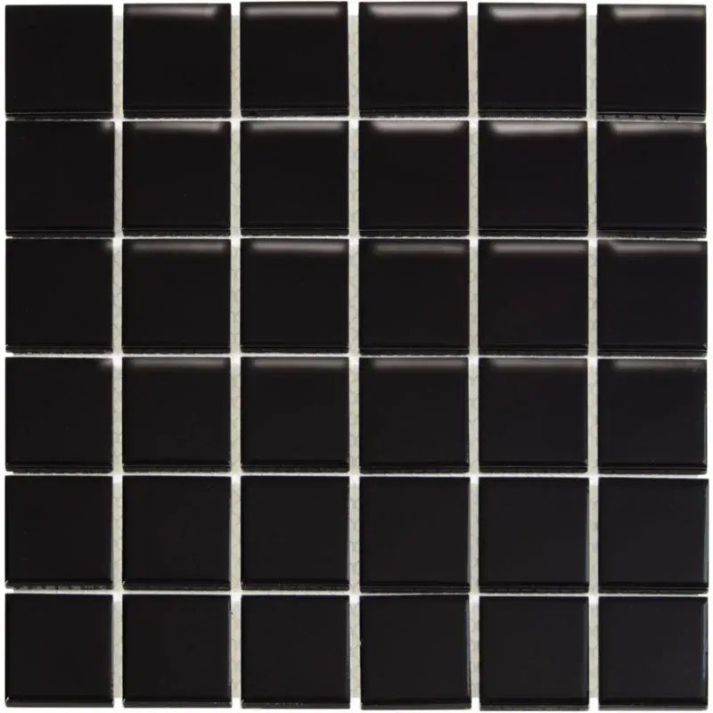 Schwarz Glanz Quadrat Porzellan Mosaik Fliese