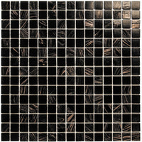 Schwarz Gold Ader Quadrat Glas Mosaik Fliese