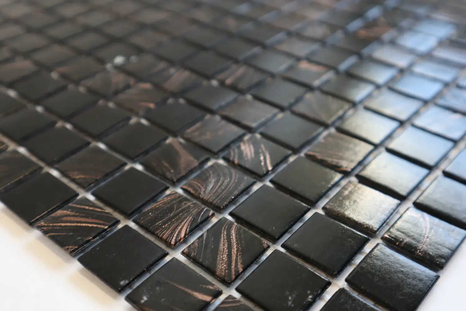 Schwarz Gold Ader Quadrat Glas Mosaik Fliese Wand und Boden