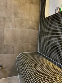 Schwarz Körnig Quadrat Glas Mosaik Fliese Spa Wand Mosaik