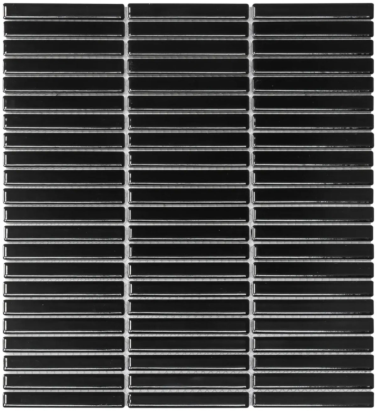 Schwarz KitKat Mini Glanz Porzellan Mosaikfliese