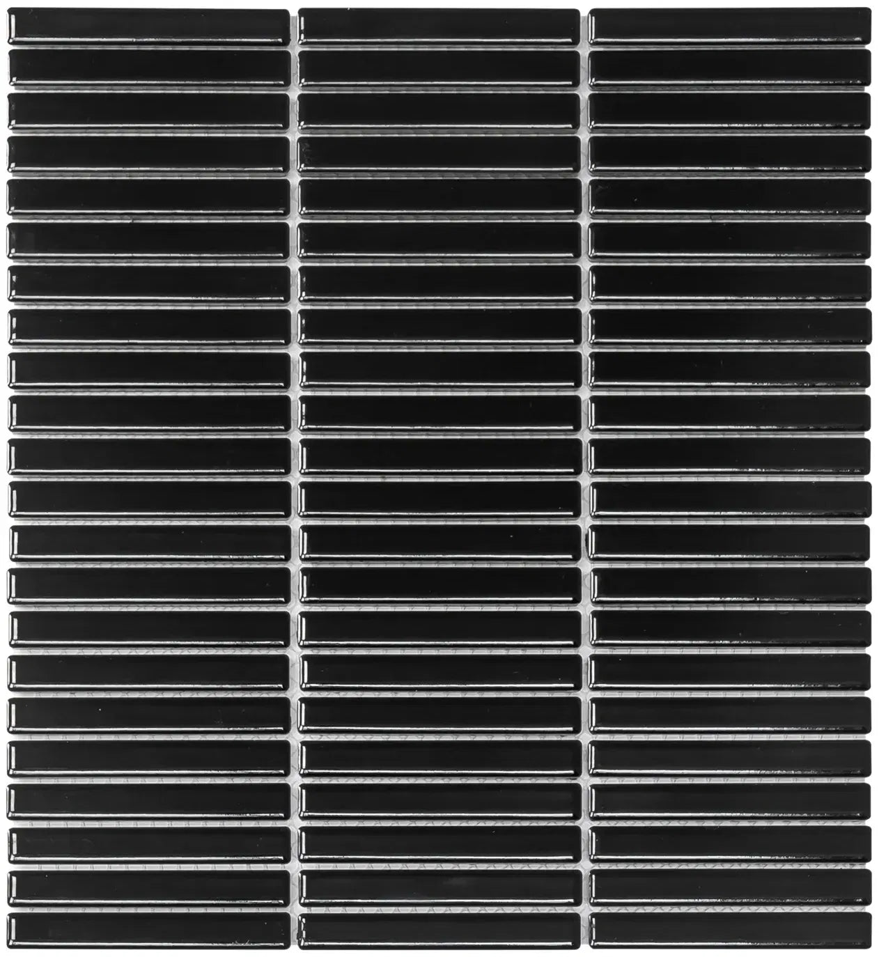 Schwarz KitKat Mini Glanz Porzellan Mosaikfliese