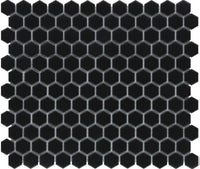Schwarz Matt Mini Hexagon Porzellan Mosaik Fliese
