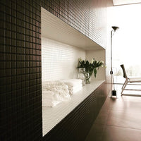 Schwarz Matt Mini Quadrat Porzellan Mosaik Fliese 23 x 23 mm Wand und Boden