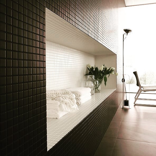 Schwarz Matt Mini Quadrat Porzellan Mosaik Fliese 23 x 23 mm Wand und Boden