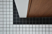 Schwarz Matt Quadrat Porzellan Mosaik Fliese Innendesign