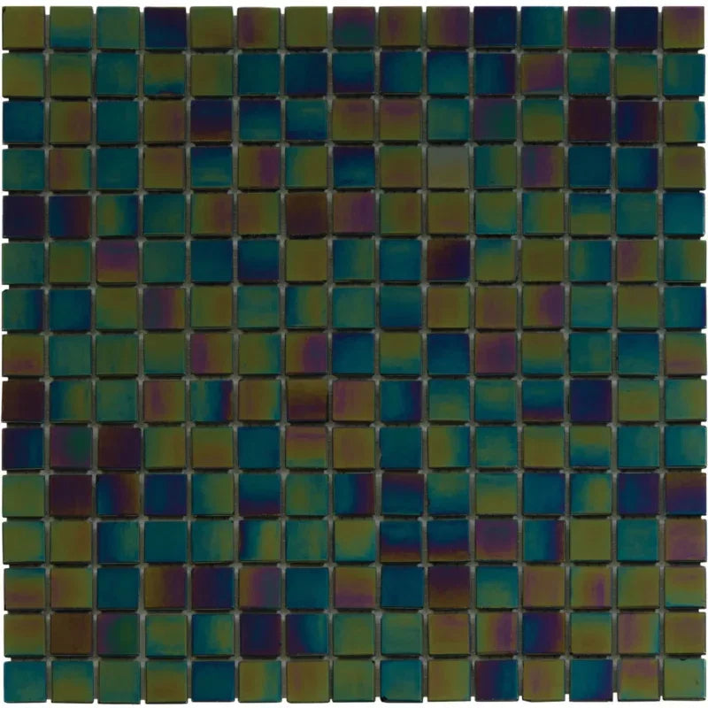 Schwarz Perle Quadrat Glas Mosaik Fliese