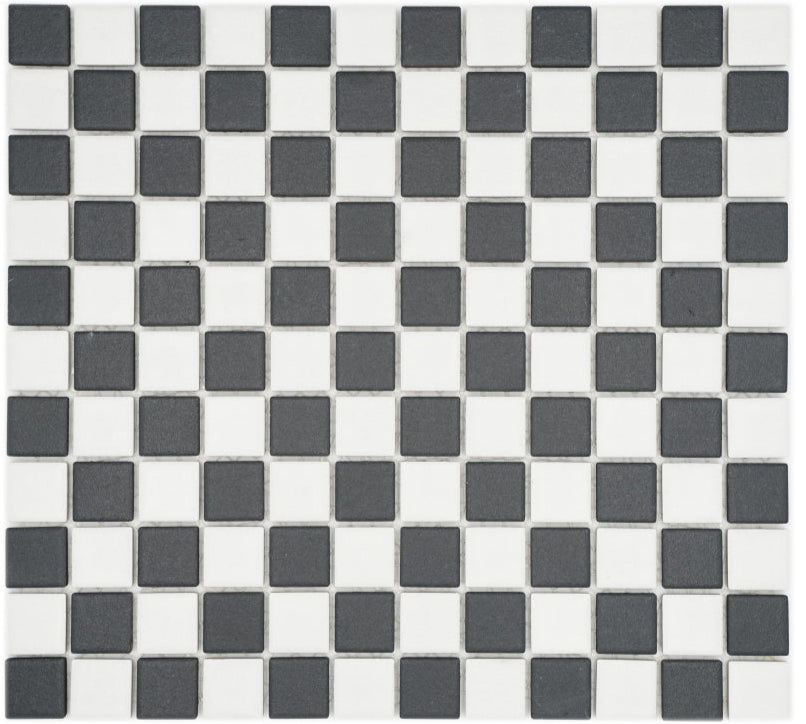 Schwarz Weis Schachbrett Anti-Rutsch Quadrat Mosaik Fliese