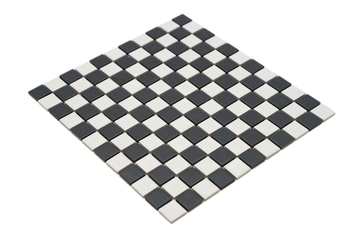 Schwarz Weis Schachbrett Anti-Rutsch Quadrat Mosaik Fliese