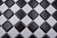 Schwarz Weis Schachbrett Matt Mosaik Fliese