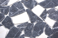Schwarz Weiss Kieselstein Marmor Mosaikfliese