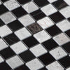 Schwarz Weiss Marmor Stein Mosaik Fliese