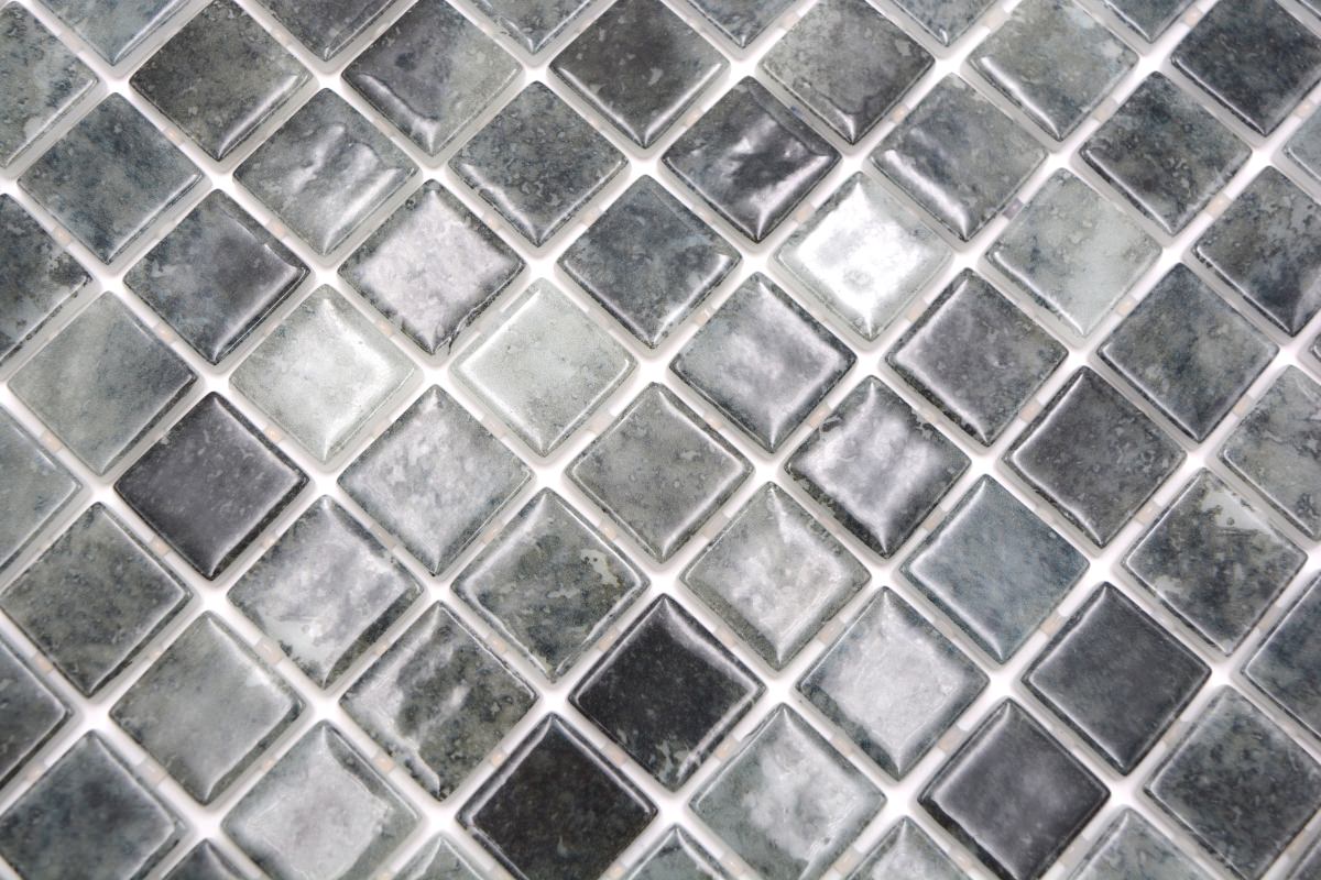 Schwarze Alge Glanz Glass Mosaikfliesen