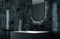 Schwarze Anthrazit Glanz Quadrat Porzellan Mosaikfliese Bad Wand Plättli