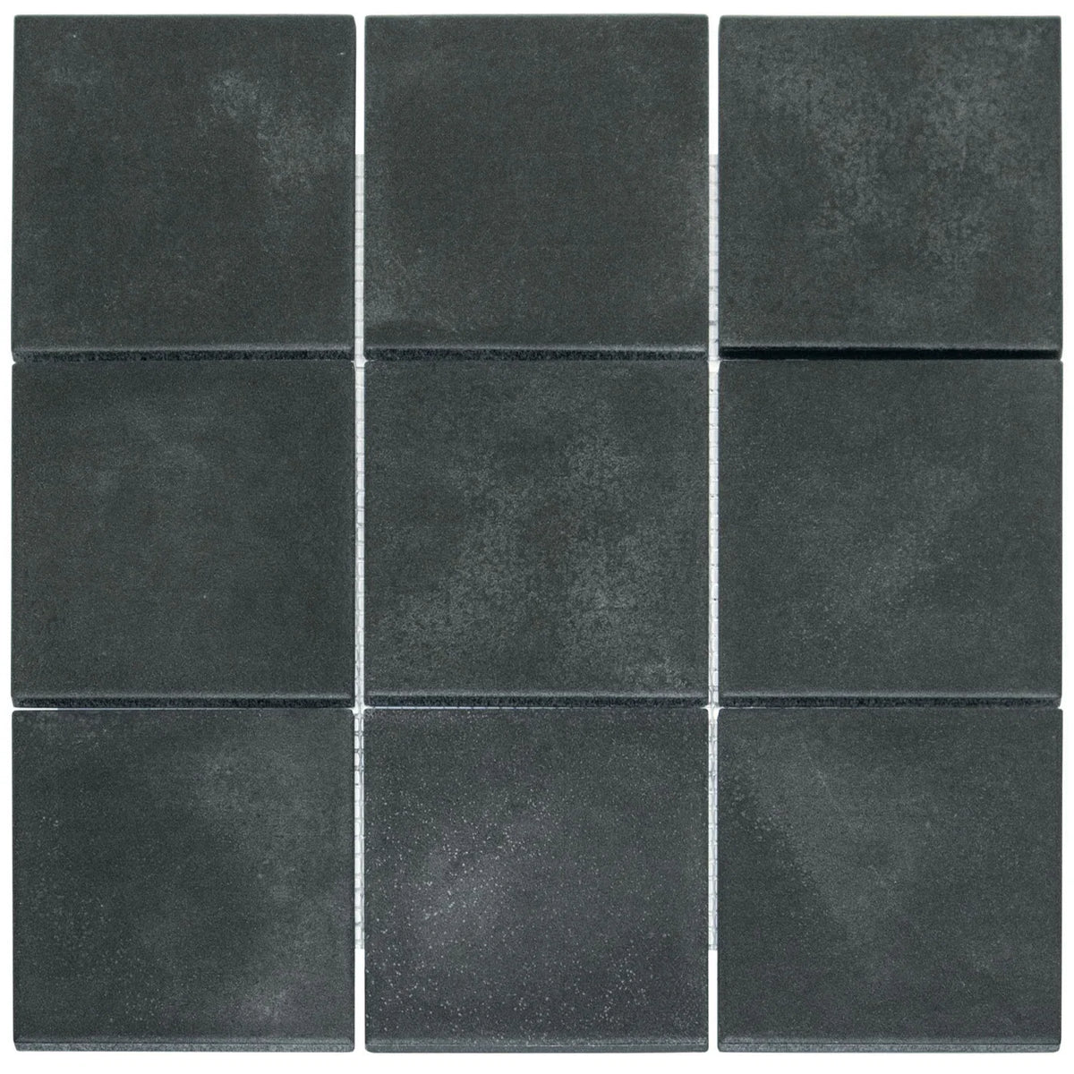 Schwarze Anthrazit Matt Quadrat Porzellan Mosaikfliese R10