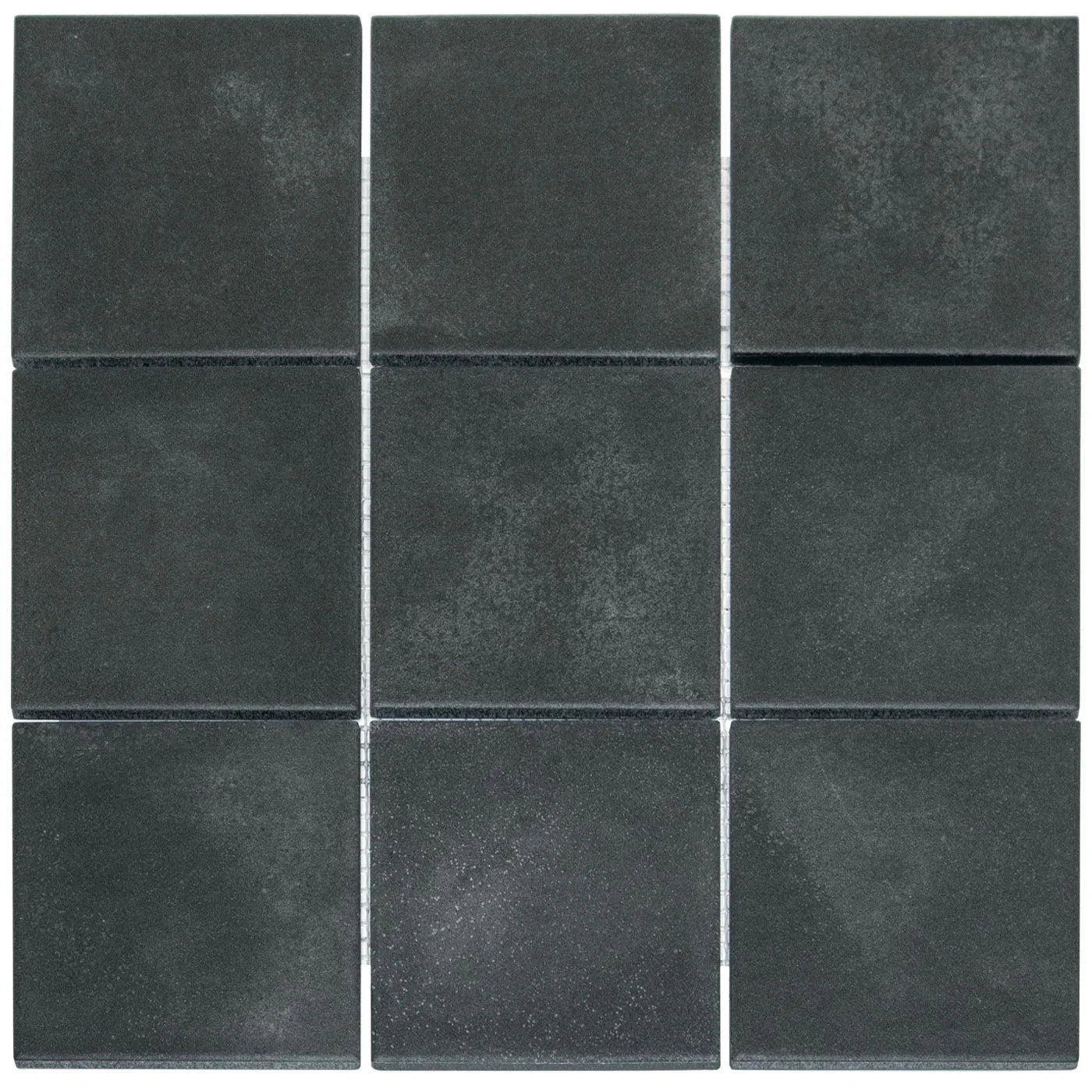 Schwarze Anthrazit Matt Quadrat Porzellan Mosaikfliese R10