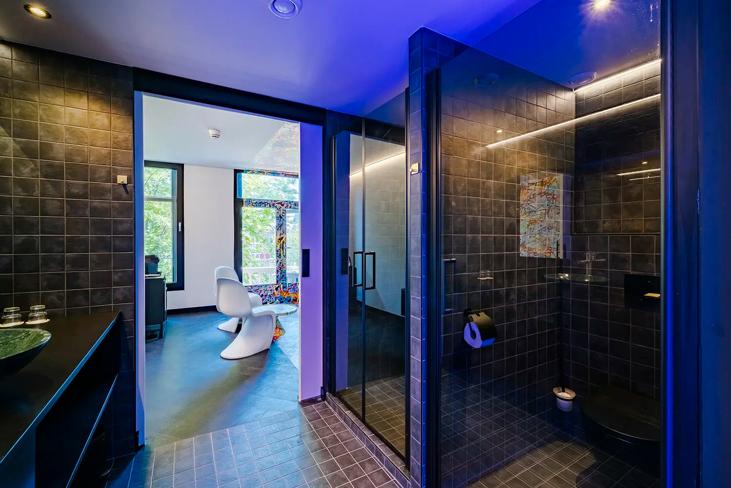 Schwarze Anthrazit Matt Quadrat Porzellan Mosaikfliese R10 Wand und Boden