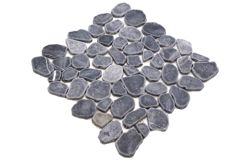 Schwarz Fluss Kieselstein Mosaikfliese - Badezimmer, Küche, Terrassen Fliesen