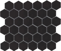 Schwarze Glanz Porzellan Hexagon Mosaikfliese