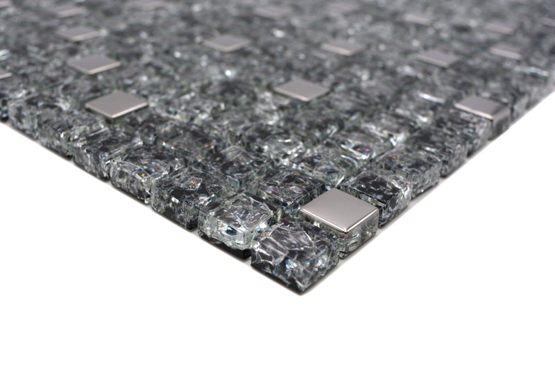 Schwarze Glas Mosaikfliese