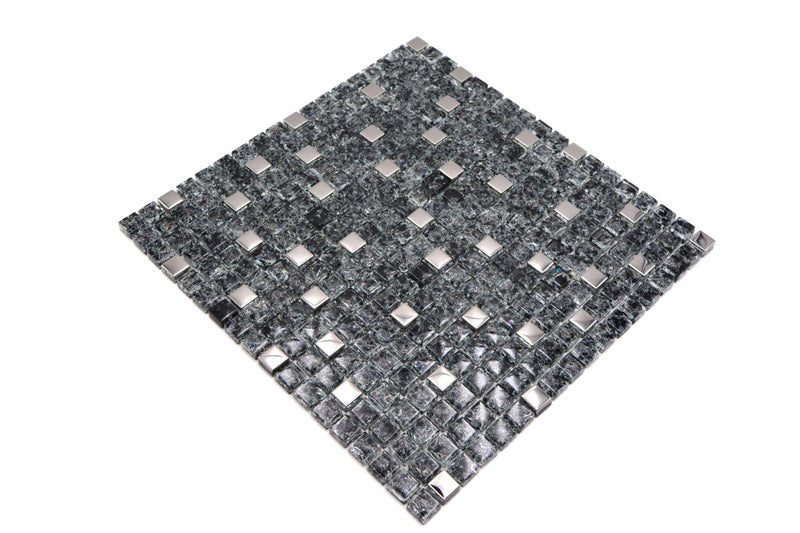 Schwarze Kristall Mosaikfliese