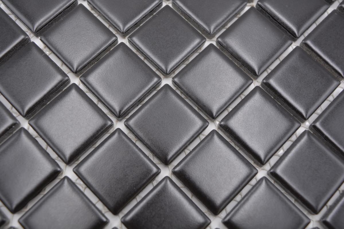 Schwarze Matt Quadrat Mosaik Fliese