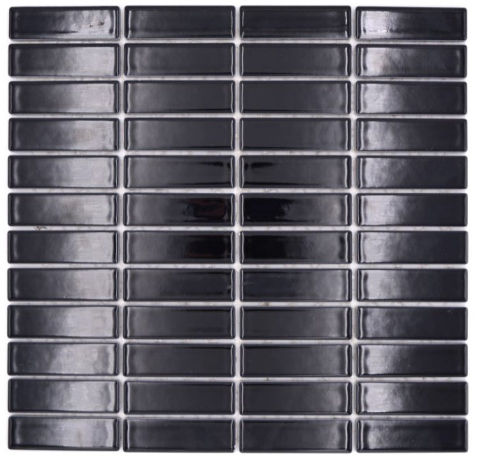 Schwarze Stick Rechteck Mosaik Fliese