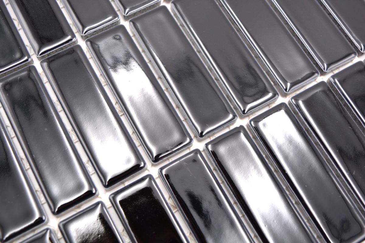 Schwarze Stick Rechteck Mosaik Fliese