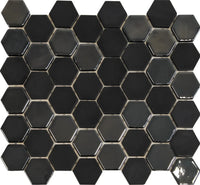 Schwarze Witwe Hexagon Glas Mosaikfliese
