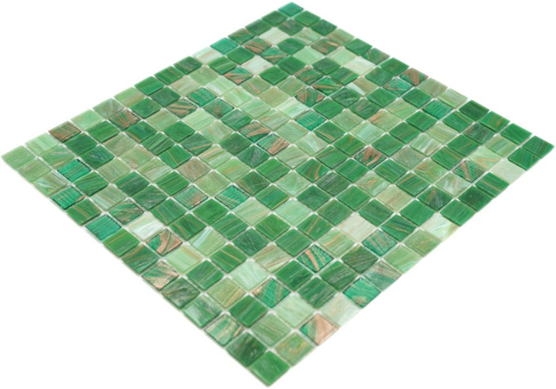 Sea Moos Glas Mosaikfliese Grün Glitzer