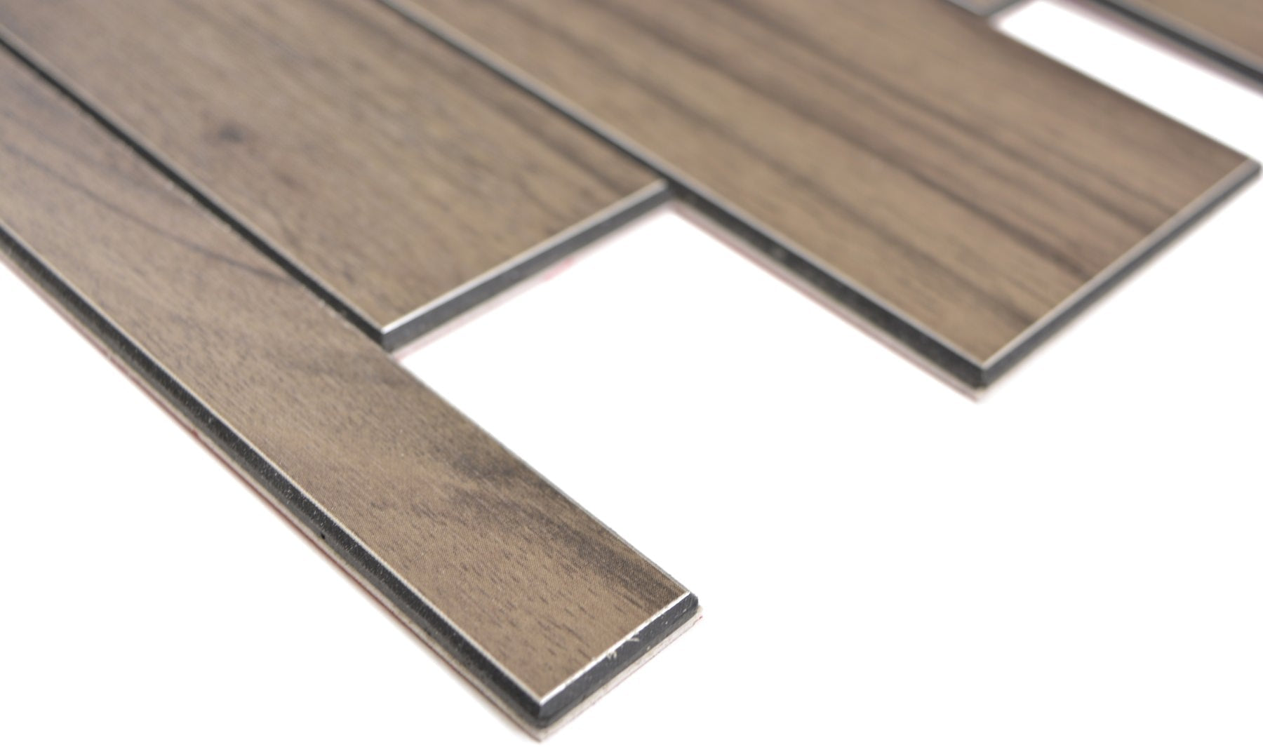 Selbstklebende Holz Optik Mosaikfliese Metall Braun Plättli Aluminium