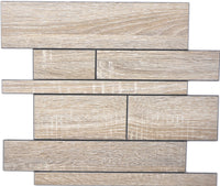 Selbstklebende Holzoptik Mosaikfliese Metall Ziegel Design