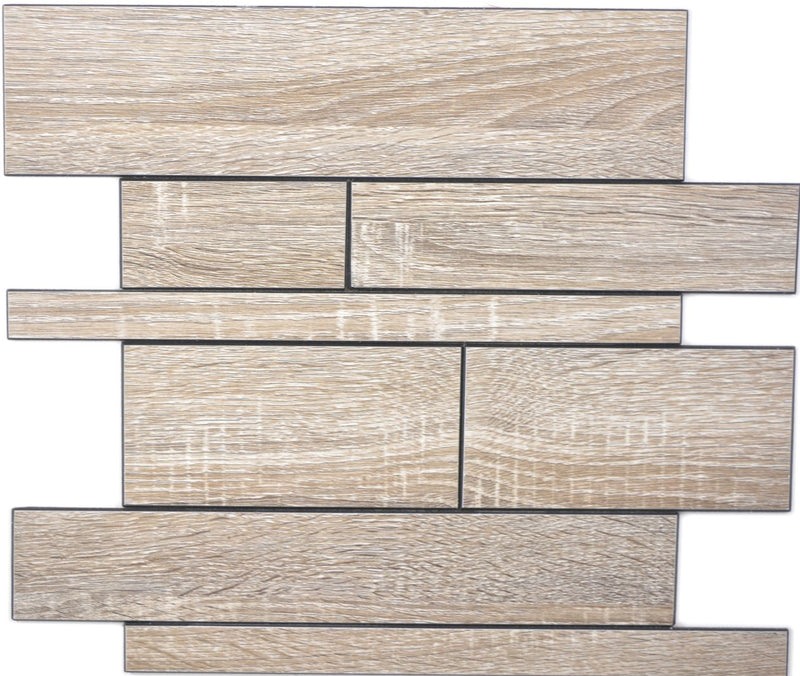 Selbstklebende Holzoptik Mosaikfliese Metall Ziegel Design